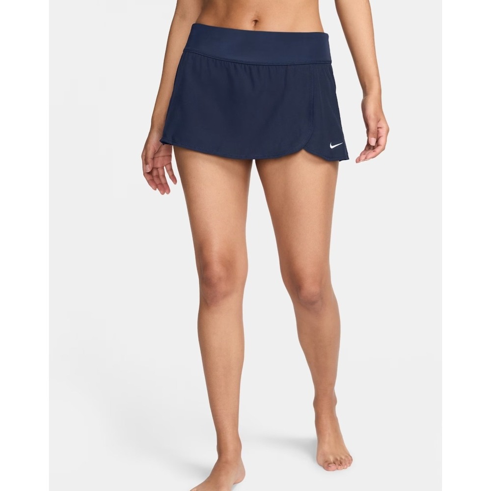 Nike Swim Skirt Women XXL Navy Blue NESS8203 Built-in Brief Zip Pocket NWT